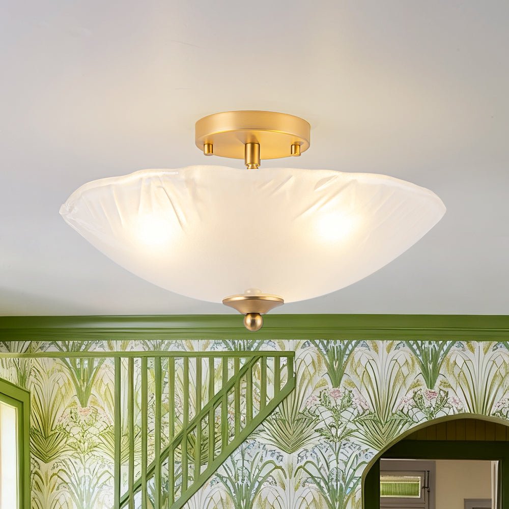 lightfixturesusa-3-light-brass-textured-glass-bowl-round-semi-flush-mount-ceiling-light-frosted-glass-4836551 LightFixturesUSA - 3 - Light Brass Textured Glass Bowl Round Semi Flush Mount - Ceiling Light - Frosted Glass -