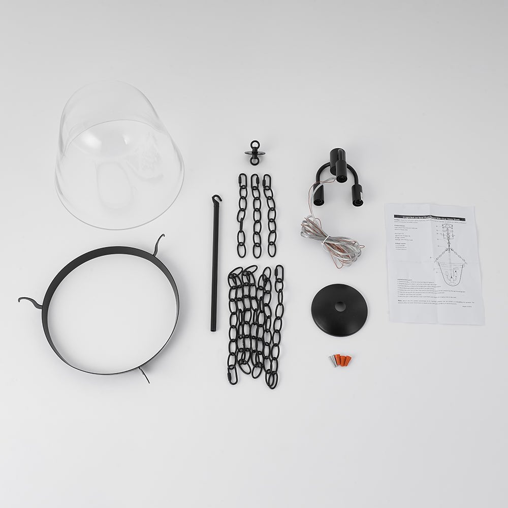 lightfixturesusa-3-light-clear-glass-bell-jar-lantern-pendant-semi-flush-ceiling-light-black-222638