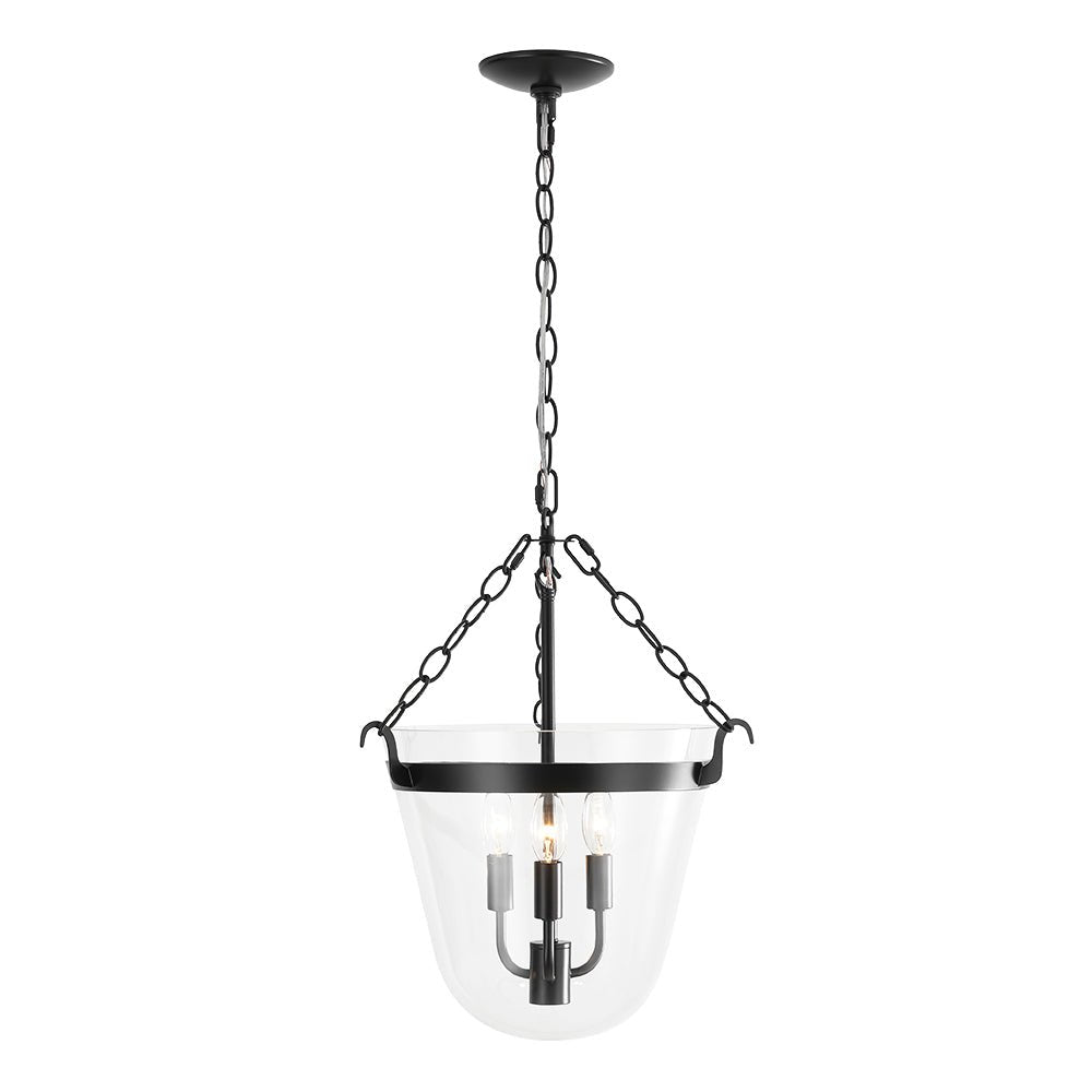 lightfixturesusa-3-light-clear-glass-bell-jar-lantern-pendant-semi-flush-ceiling-light-black-426457