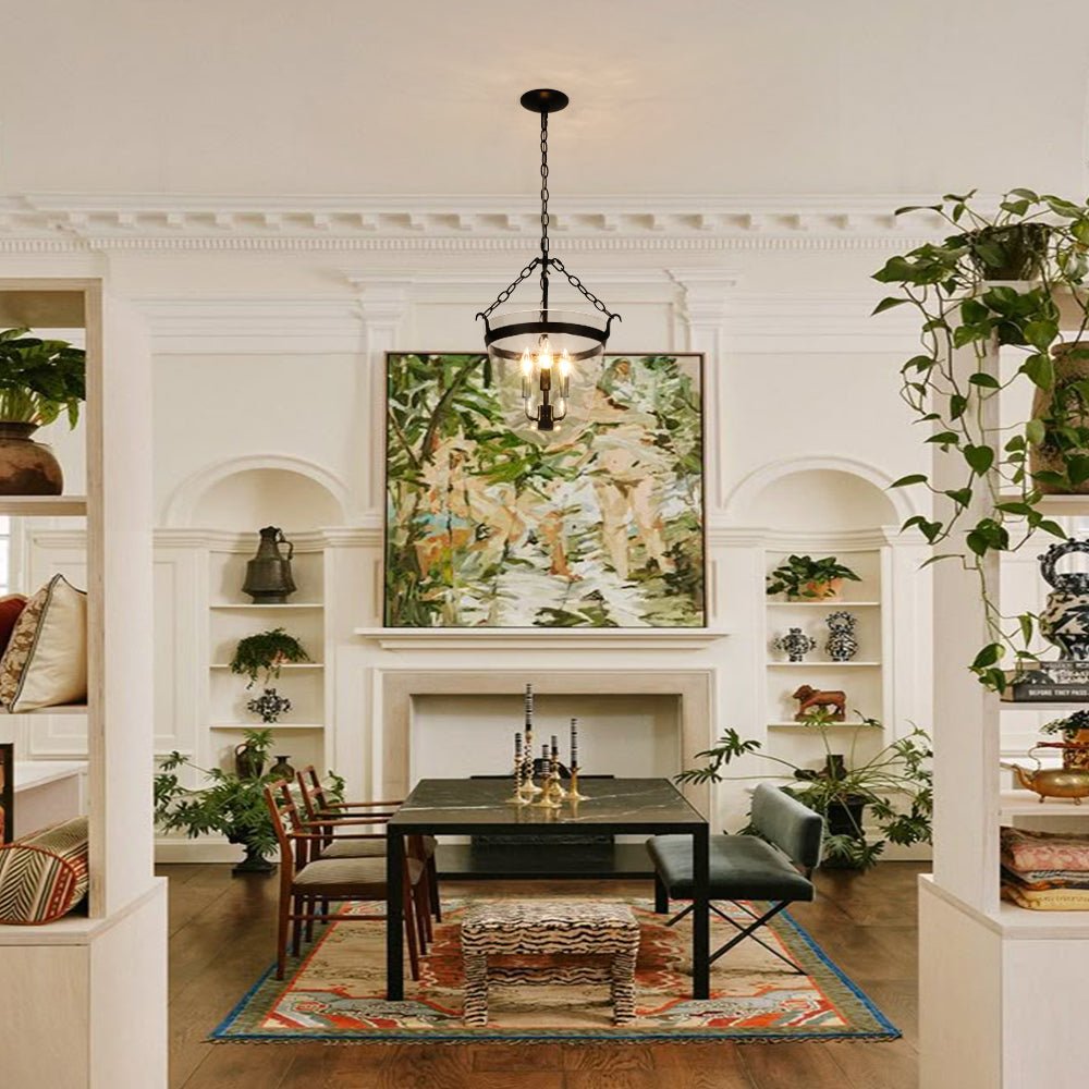 lightfixturesusa-3-light-clear-glass-bell-jar-lantern-pendant-semi-flush-ceiling-light-brass-331058