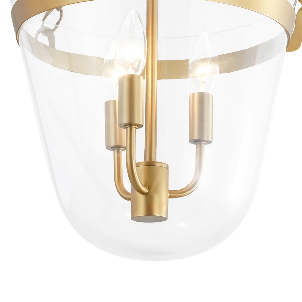 lightfixturesusa-3-light-clear-glass-bell-jar-lantern-pendant-semi-flush-ceiling-light-brass-580106