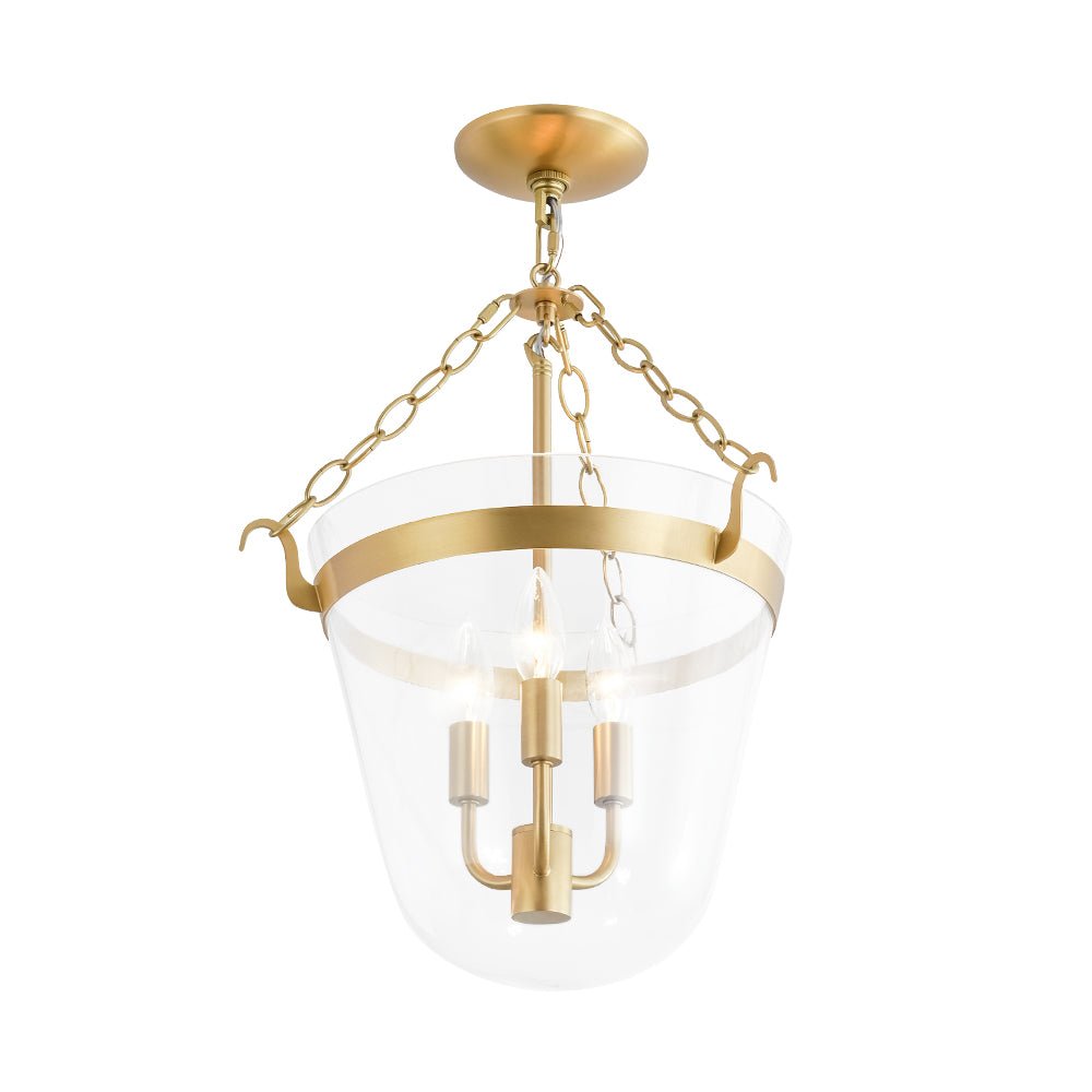 lightfixturesusa-3-light-clear-glass-bell-jar-lantern-pendant-semi-flush-ceiling-light-brass-783562