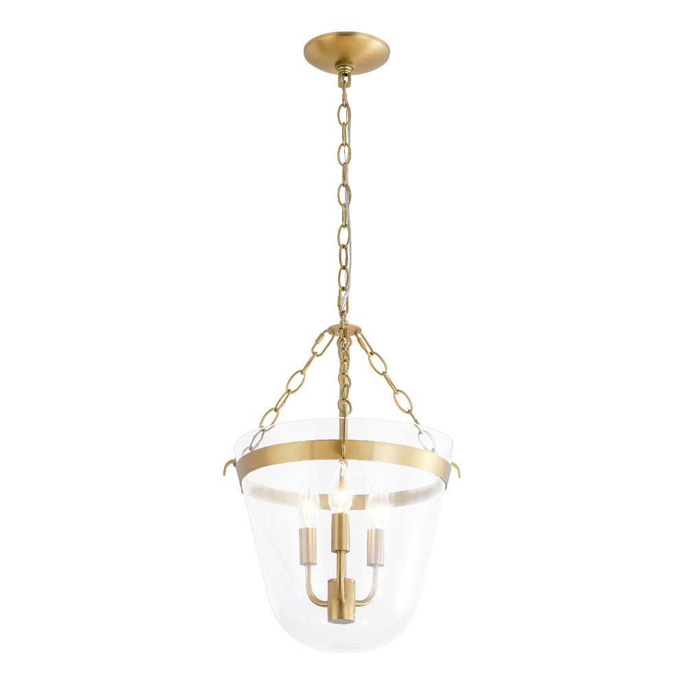 lightfixturesusa-3-light-clear-glass-bell-jar-lantern-pendant-semi-flush-ceiling-light-brass-828774