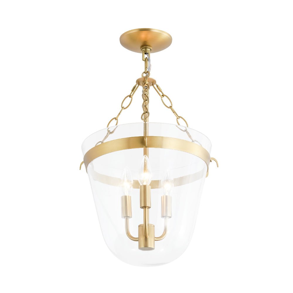 lightfixturesusa-3-light-clear-glass-bell-jar-lantern-pendant-semi-flush-ceiling-light-brass-875867