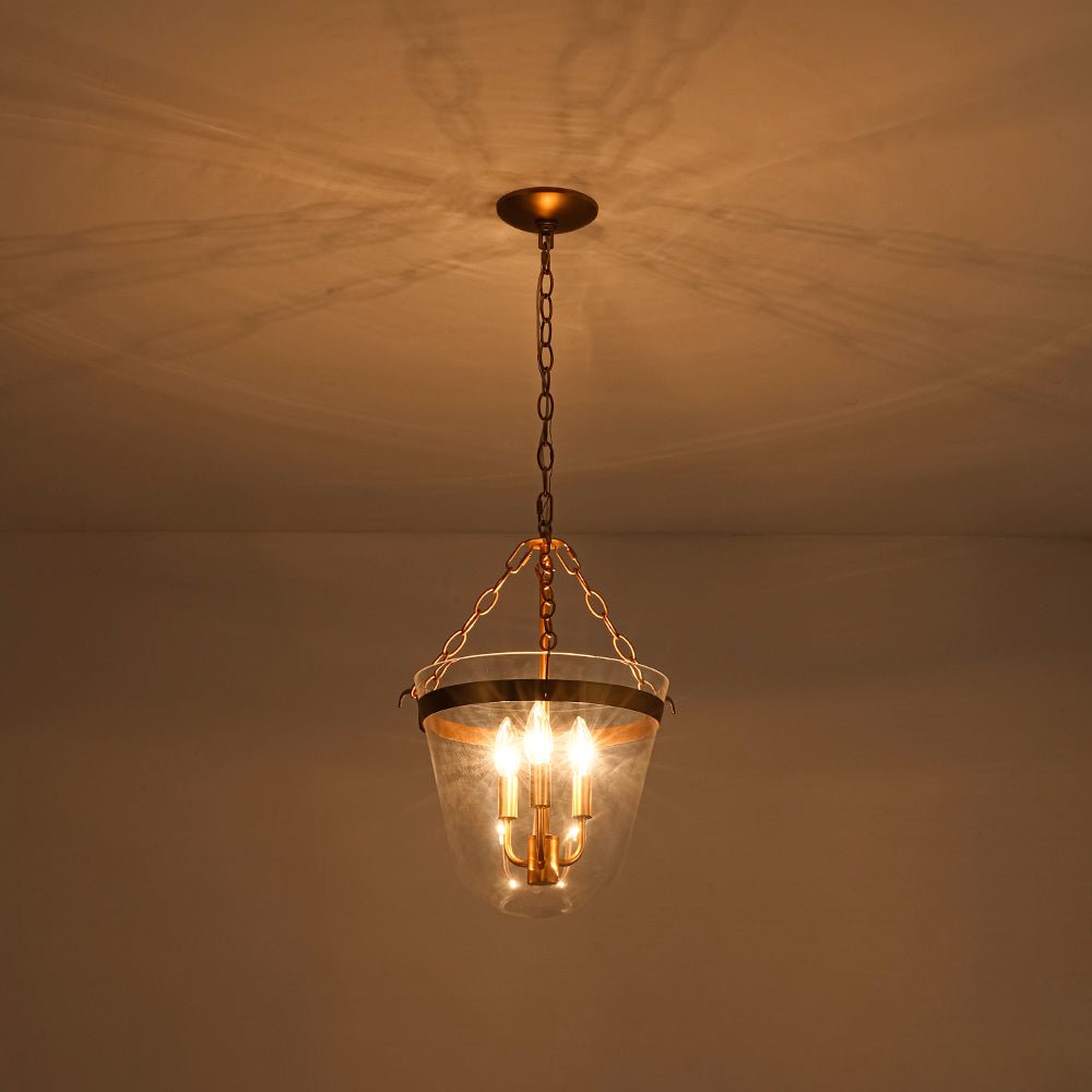 lightfixturesusa-3-light-clear-glass-bell-jar-lantern-pendant-semi-flush-ceiling-light-brass-936673