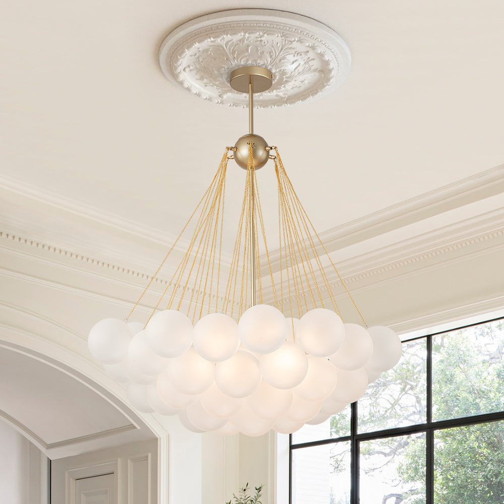 lightfixturesusa-3-light-cluster-frosted-glass-bubble-chandelier-chandelier-37-globes-gold-122454 LightFixturesUSA-3-Light Cluster Frosted Glass Bubble Chandelier-Chandelier-37 Globes-Gold