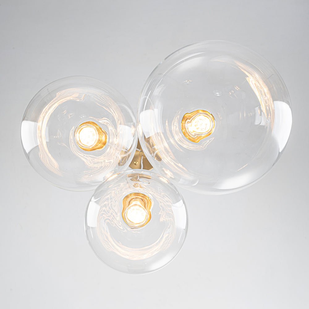 lightfixturesusa-3-light-cluster-gold-ruby-glass-globe-dimmable-led-pendant-chandelier-clear-glass-5599739
