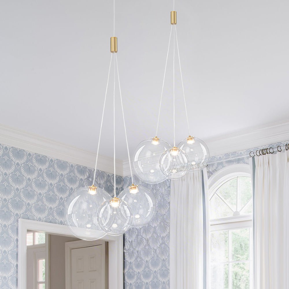 lightfixturesusa-3-light-cluster-gold-ruby-glass-globe-dimmable-led-pendant-chandelier-clear-glass-9624921 LightFixturesUSA - 3 - Light Cluster Gold Ruby Glass Globe Dimmable LED Pendant - Chandelier - Clear Glass -
