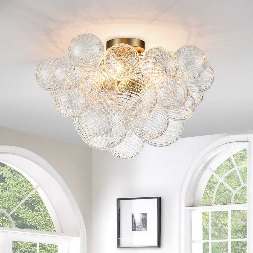 lightfixturesusa-3-light-cluster-ribbed-glass-bubble-semi-flush-chandelier-chandelier-brass-3-lt-490683