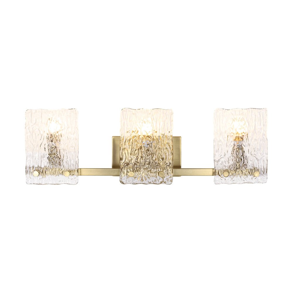 lightfixturesusa-3-light-water-glass-square-panel-brass-vanity-wall-sconce-wall-sconce-brass-2484837 LightFixturesUSA - 3 - Light Water Glass Square Panel Brass Vanity Wall Sconce - Wall Sconce - Brass -