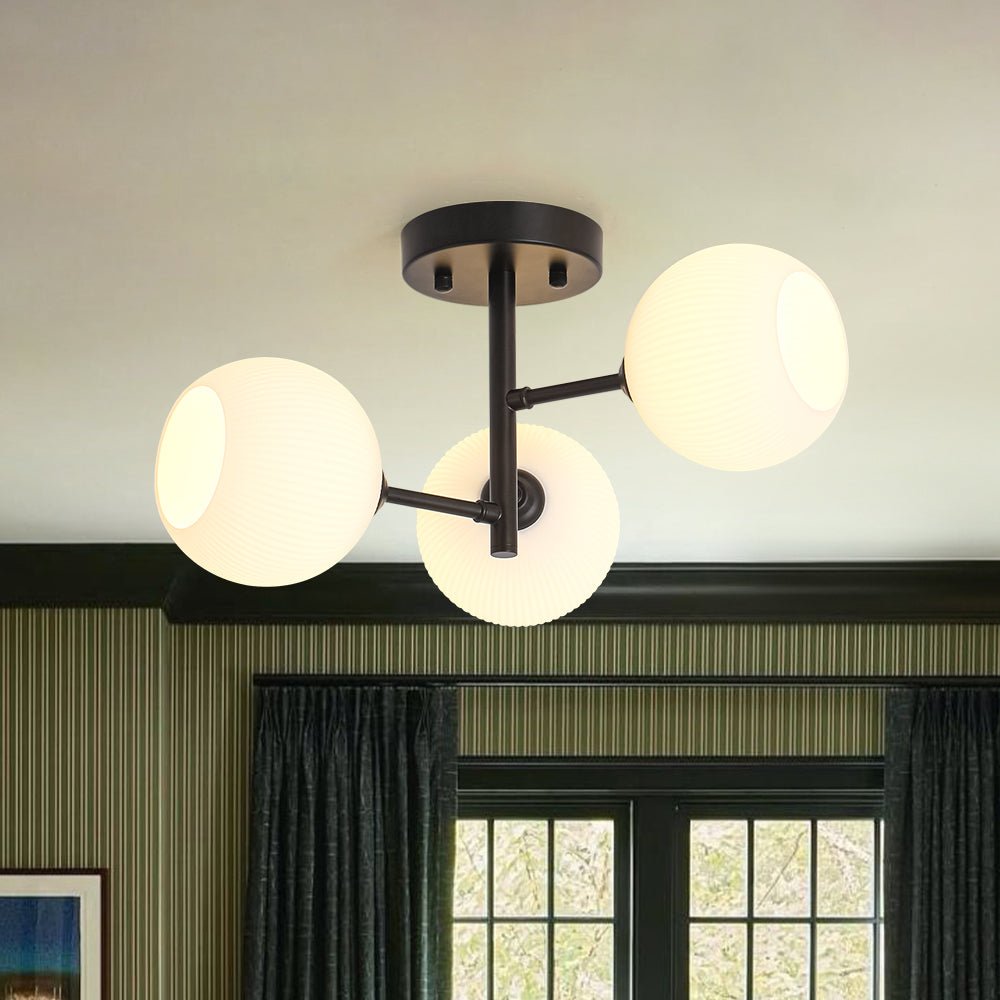 lightfixturesusa-3-light-white-ribbed-glass-tiered-sputnik-semi-flush-mount-ceiling-light-black-7251048 LightFixturesUSA - 3 - Light White Ribbed Glass Tiered Sputnik Semi Flush Mount - Ceiling Light - Black -