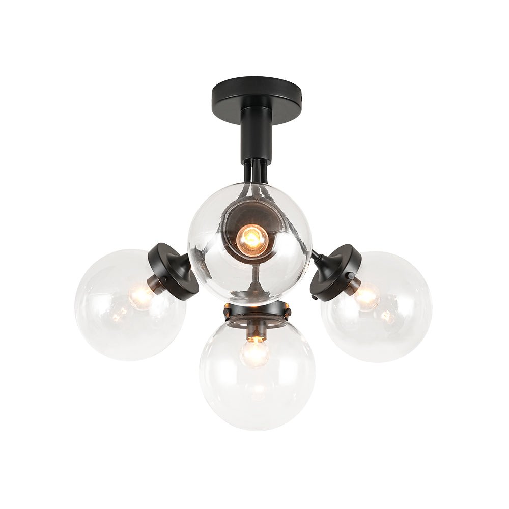 lightfixturesusa-4-light-bloom-clear-glass-globe-semi-flush-mount-ceiling-light-black-285411