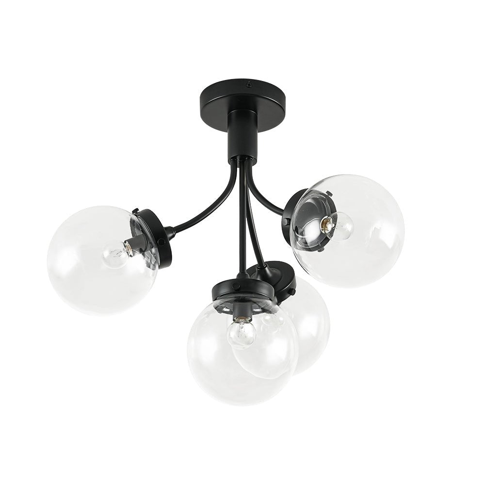 lightfixturesusa-4-light-bloom-clear-glass-globe-semi-flush-mount-ceiling-light-black-781204