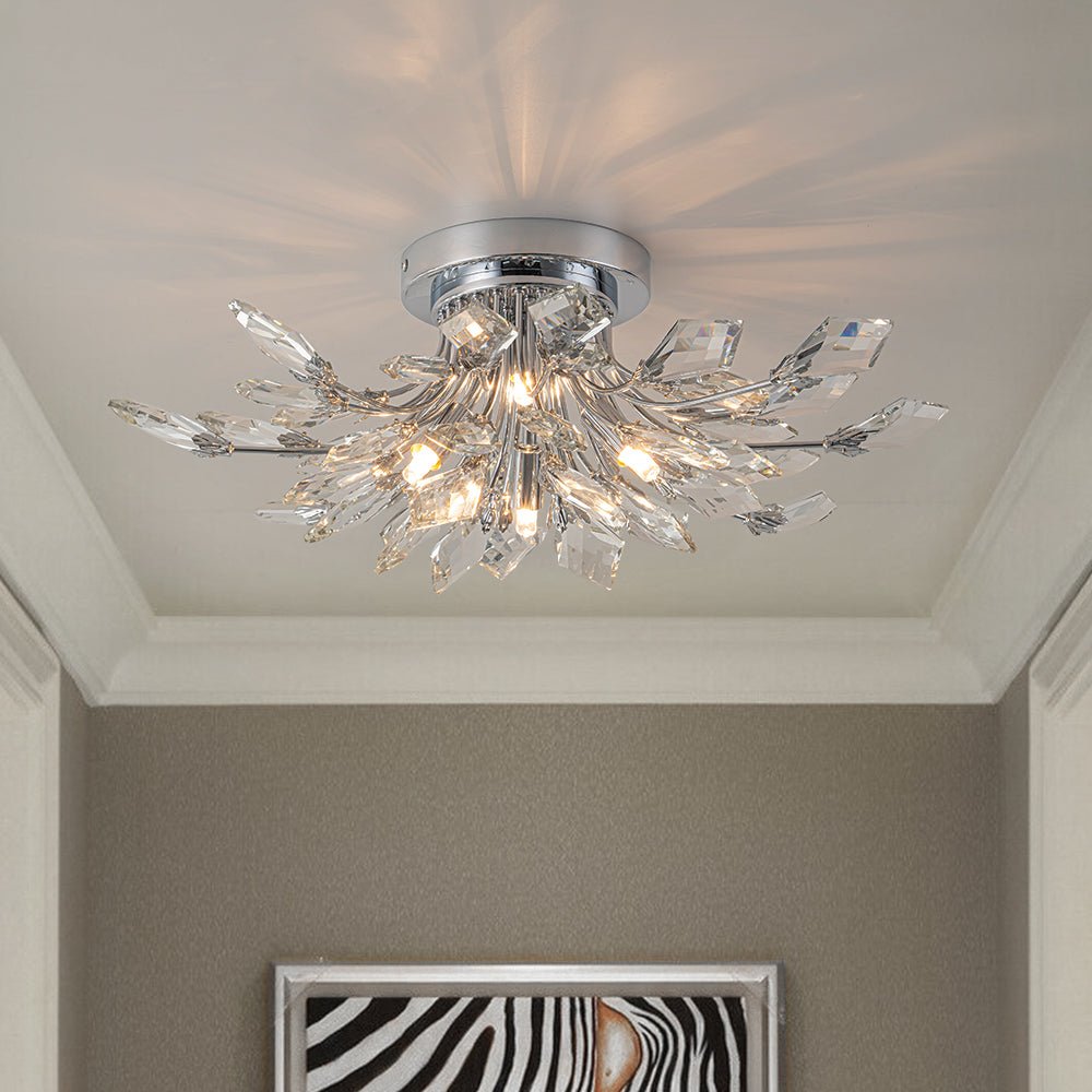lightfixturesusa-4-light-bloom-crystal-leaf-semi-flush-mount-light-ceiling-light-nickel-831569 LightFixturesUSA-4-Light Bloom Crystal Leaf Semi Flush Mount Light-Ceiling Light-Nickel-