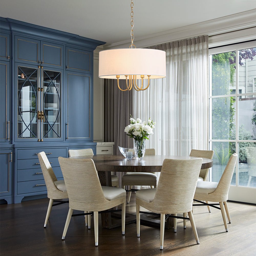 lightfixturesusa-4-light-brass-candle-style-white-fabric-drum-cage-chandelier-chandelier-177-in-4374455