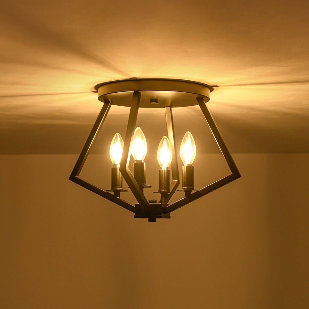 lightfixturesusa-4-light-candle-style-black-simple-geometric-lantern-semi-flush-ceiling-light-black-7409483