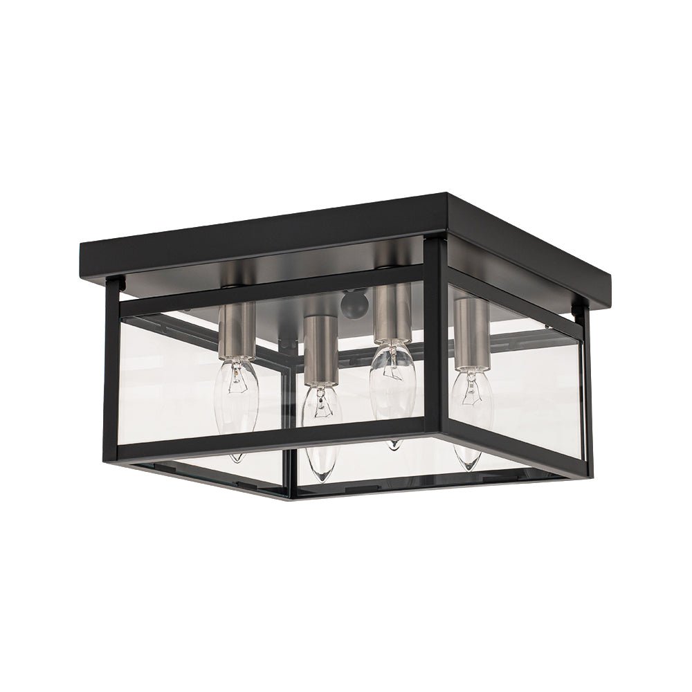 lightfixturesusa-4-light-clear-glass-black-square-cage-flush-mount-ceiling-light-ceiling-light-11-in-2757053