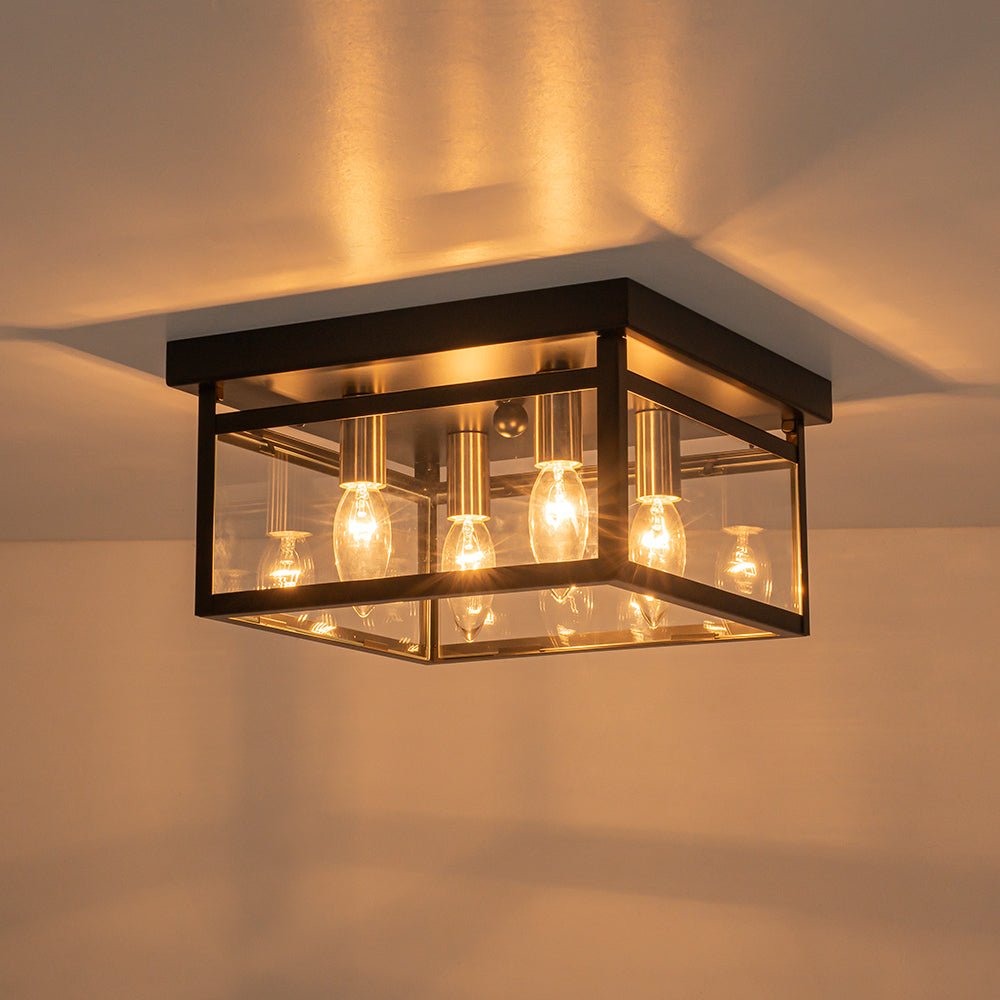 lightfixturesusa-4-light-clear-glass-black-square-cage-flush-mount-ceiling-light-ceiling-light-11-in-9800353