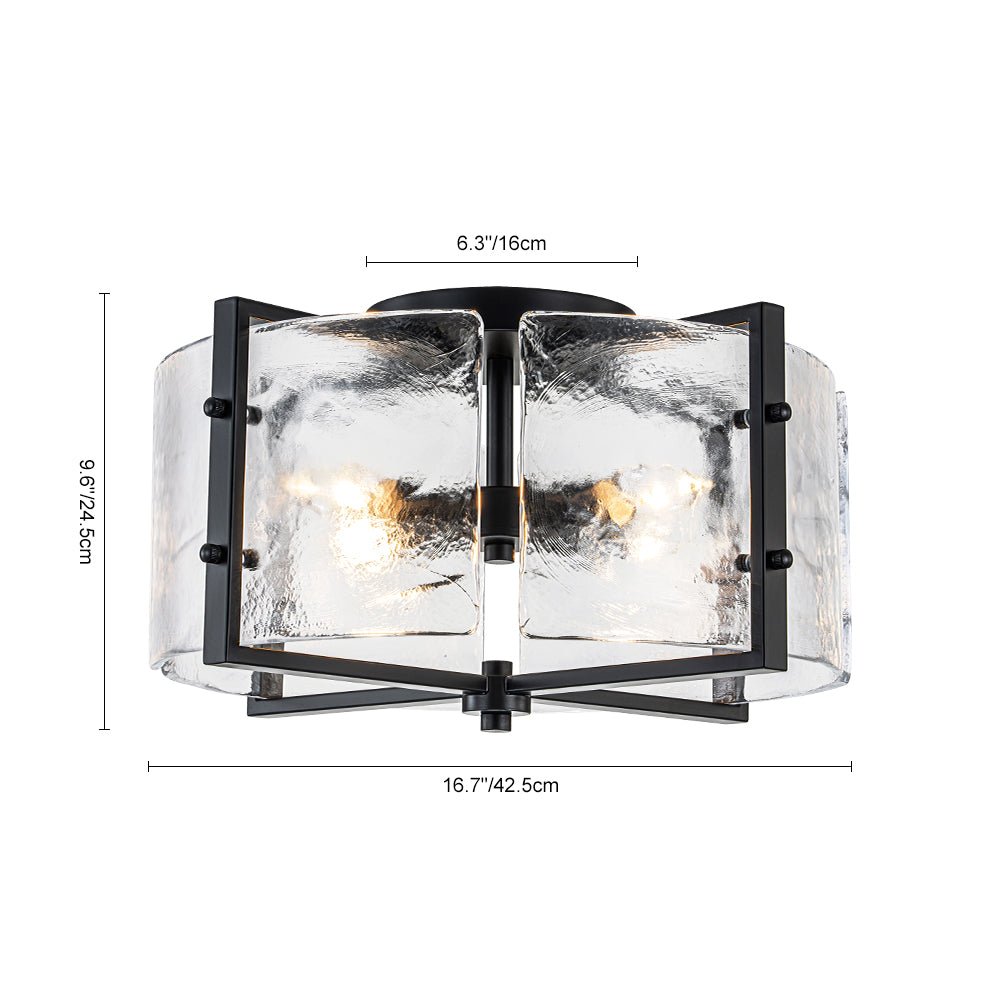 lightfixturesusa-4-light-contemporary-clear-textured-glass-drum-flush-mount-ceiling-light-black-145478