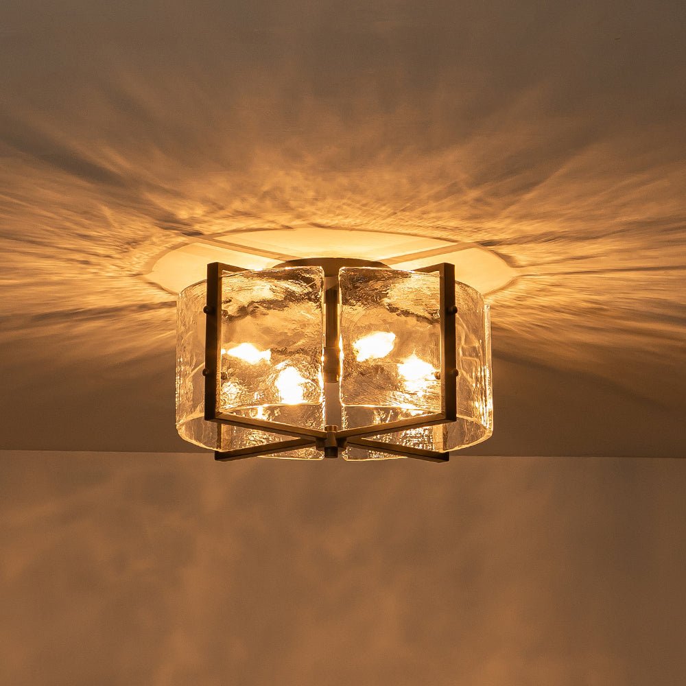 lightfixturesusa-4-light-contemporary-clear-textured-glass-drum-flush-mount-ceiling-light-black-365041