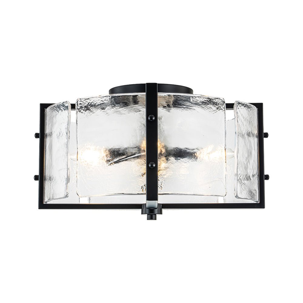 lightfixturesusa-4-light-contemporary-clear-textured-glass-drum-flush-mount-ceiling-light-black-452710