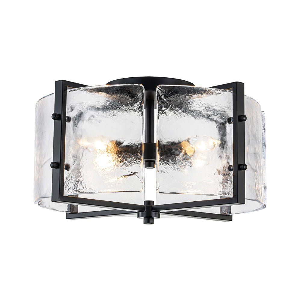 lightfixturesusa-4-light-contemporary-clear-textured-glass-drum-flush-mount-ceiling-light-black-621832