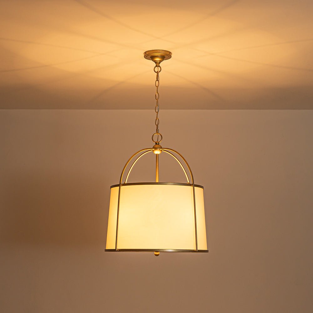 lightfixturesusa-4-light-distressed-gold-white-linen-drum-lantern-pendant-chandelier-21-in-1677122