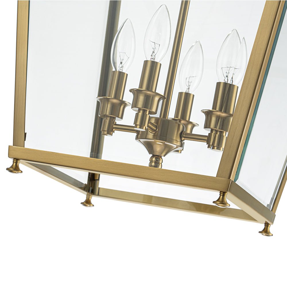 lightfixturesusa-4-light-french-candle-style-wide-square-glass-lantern-pendant-chandelier-brass-5613086