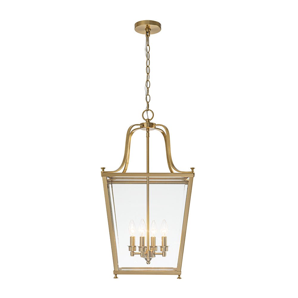 lightfixturesusa-4-light-french-candle-style-wide-square-glass-lantern-pendant-chandelier-brass-7269107