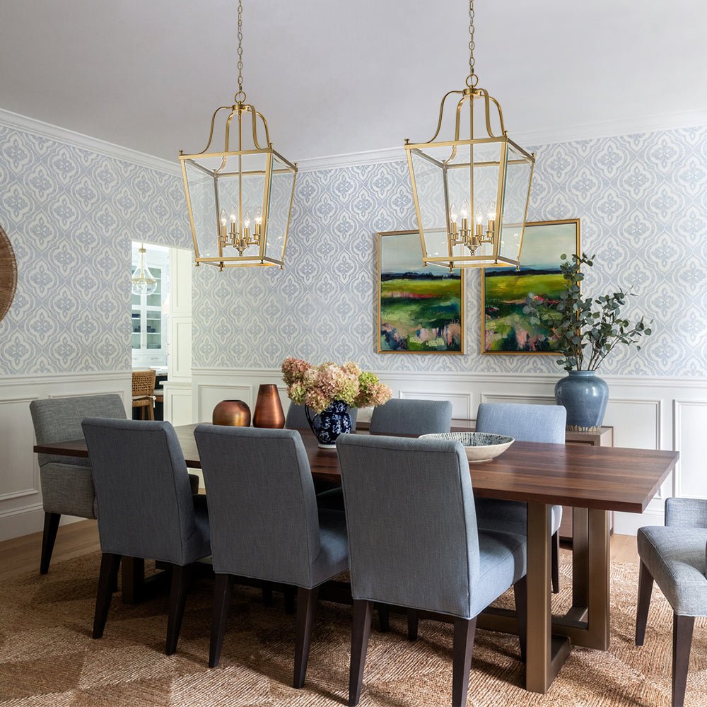 lightfixturesusa-4-light-french-candle-style-wide-square-glass-lantern-pendant-chandelier-brass-8908847