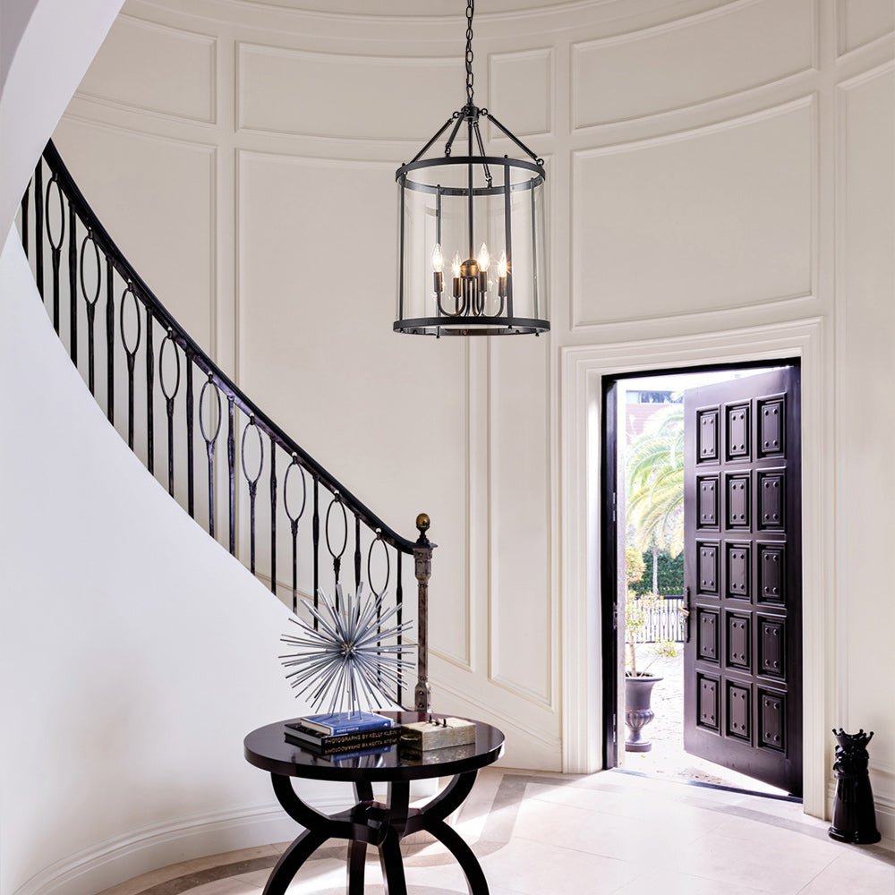 lightfixturesusa-4-light-manor-glass-wide-cylinder-lantern-pendant-light-pendant-light-black-806866 LightFixturesUSA-4-Light Manor Glass Wide Cylinder Lantern Pendant Light-Pendant Light-Black-