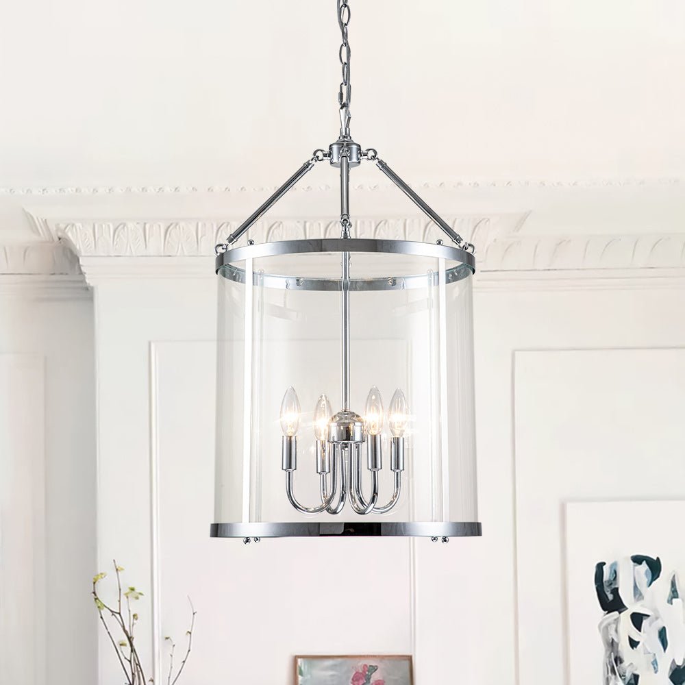 lightfixturesusa-4-light-manor-glass-wide-cylinder-lantern-pendant-light-pendant-light-chrome-211795 LightFixturesUSA-4-Light Manor Glass Wide Cylinder Lantern Pendant Light-Pendant Light-Chrome-