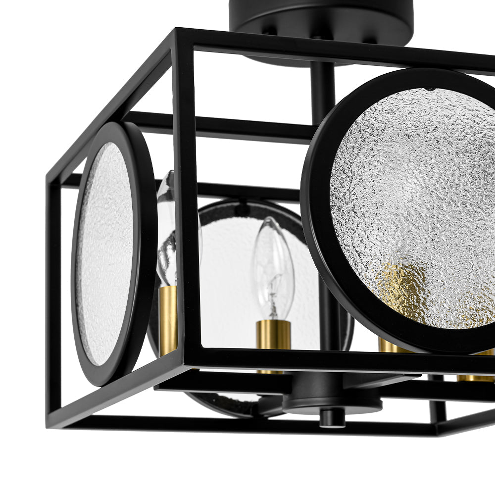 lightfixturesusa-4-light-textured-glass-square-lantern-semi-flush-mount-ceiling-light-black-125222