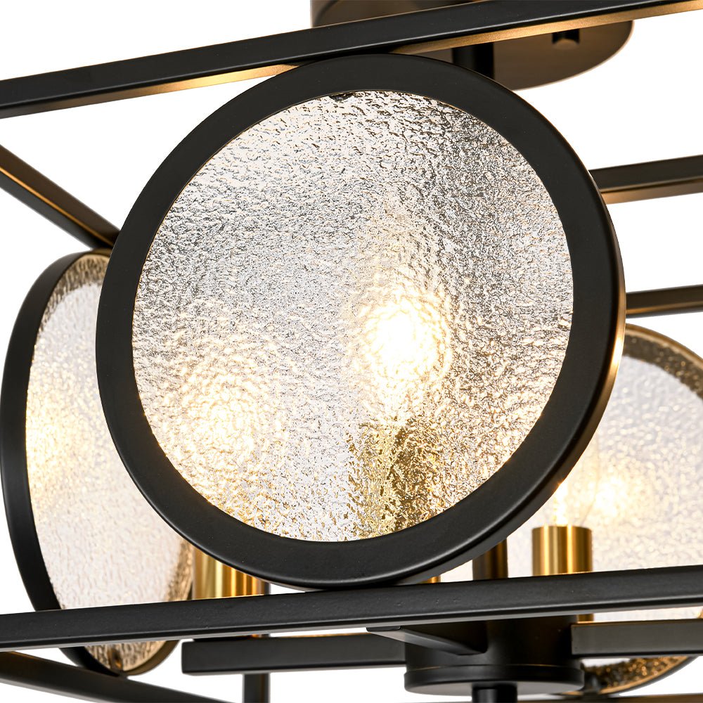 lightfixturesusa-4-light-textured-glass-square-lantern-semi-flush-mount-ceiling-light-black-852536