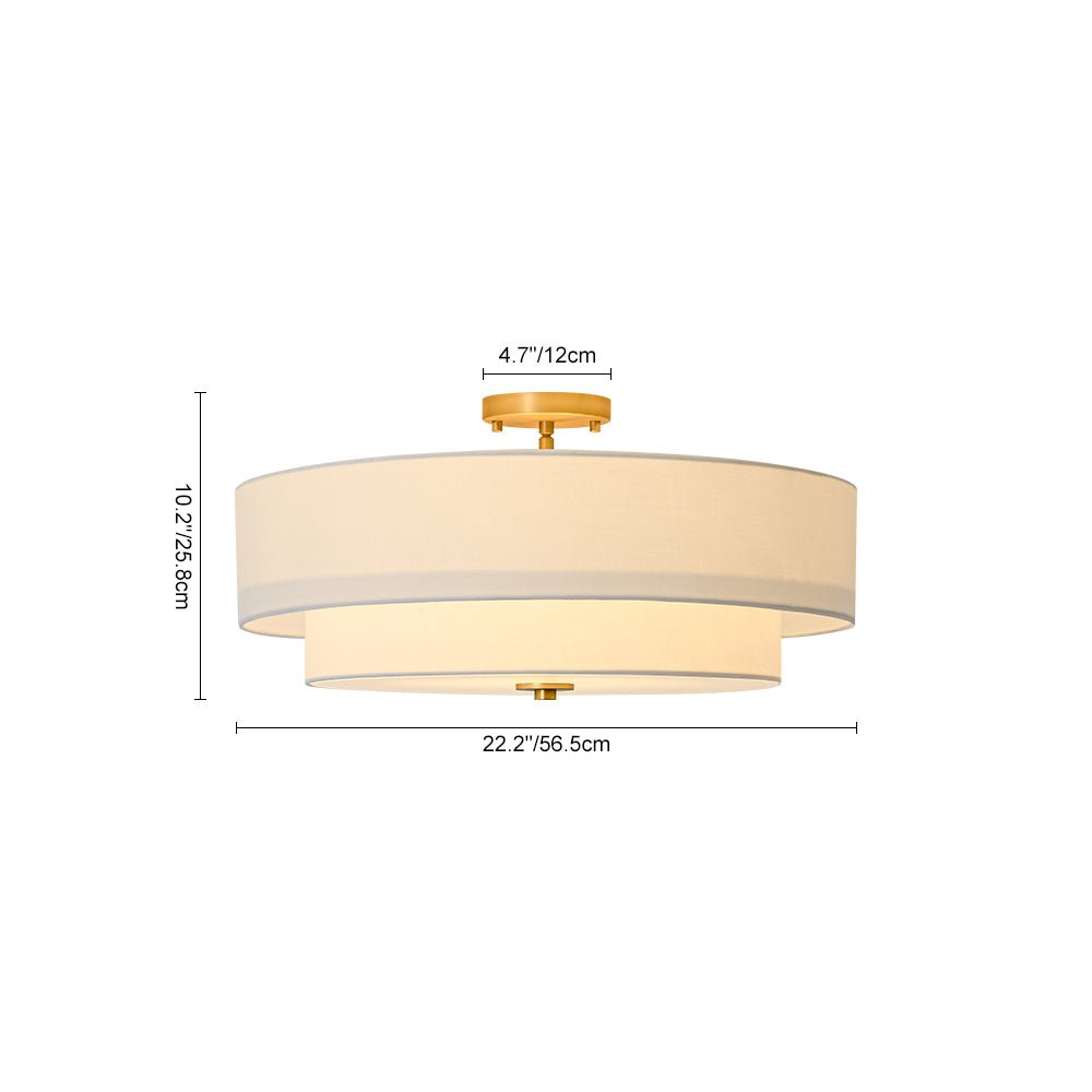 lightfixturesusa-4-light-white-linen-round-drum-brass-semi-flush-mount-ceiling-light-1-tier-5991284