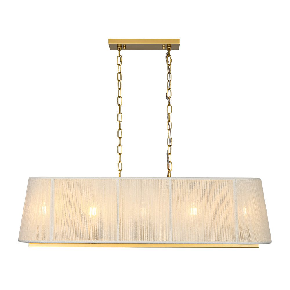 lightfixturesusa-5-light-beige-woven-thread-linear-cage-island-chandelier-chandelier-beige-9777770