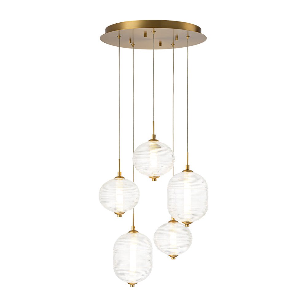 lightfixturesusa-5-light-cluster-ribbed-glass-led-round-entryway-chandelier-chandelier-brass-1518254