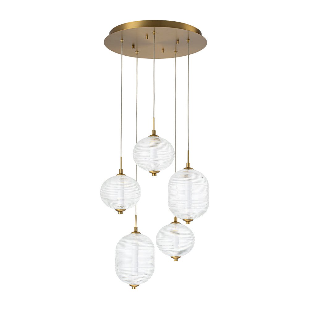 lightfixturesusa-5-light-cluster-ribbed-glass-led-round-entryway-chandelier-chandelier-brass-6293620