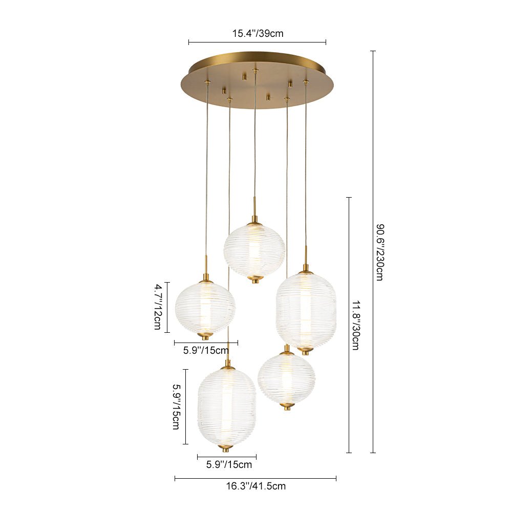 lightfixturesusa-5-light-cluster-ribbed-glass-led-round-entryway-chandelier-chandelier-brass-6504804