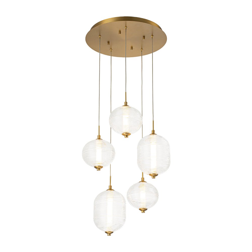 lightfixturesusa-5-light-cluster-ribbed-glass-led-round-entryway-chandelier-chandelier-brass-8877069