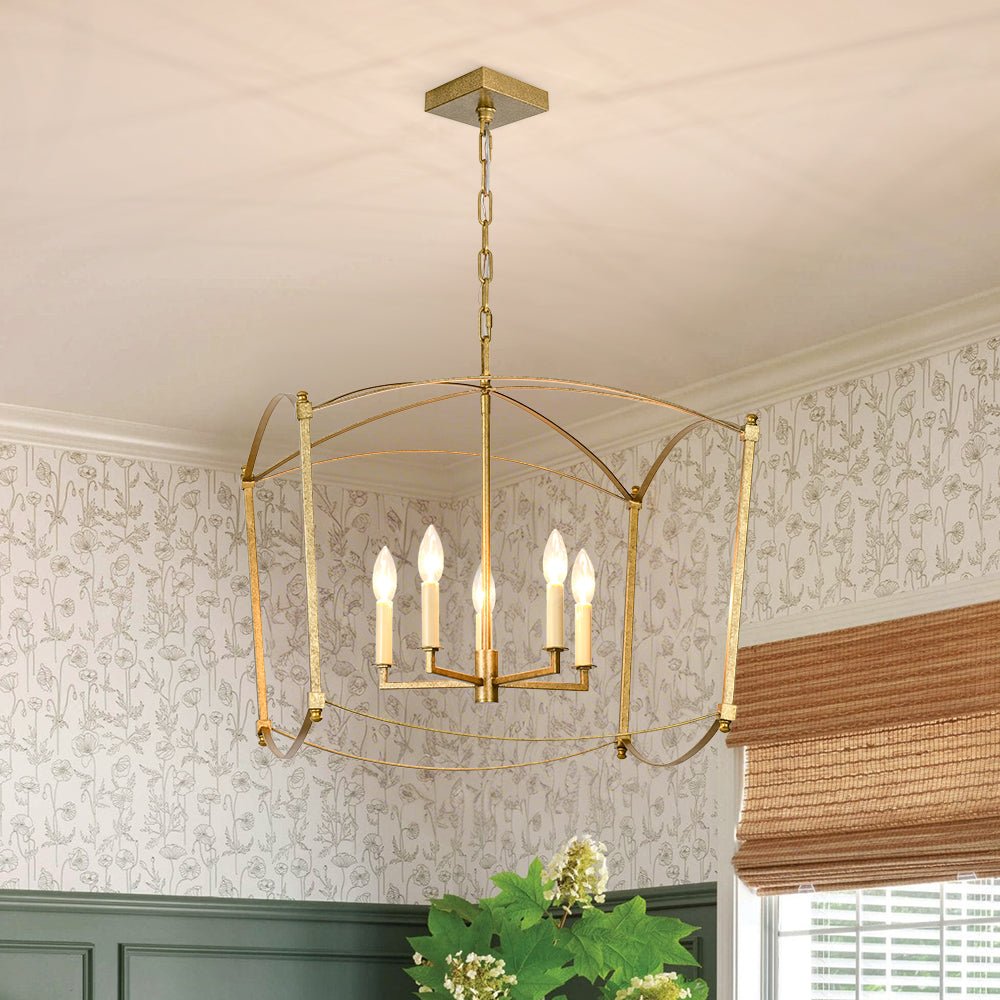 lightfixturesusa-5-light-french-antique-candle-style-lantern-pendant-chandelier-chandelier-gold-8041528 LightFixturesUSA - 5 - light French Antique Candle Style Lantern Pendant Chandelier - Chandelier - Gold -