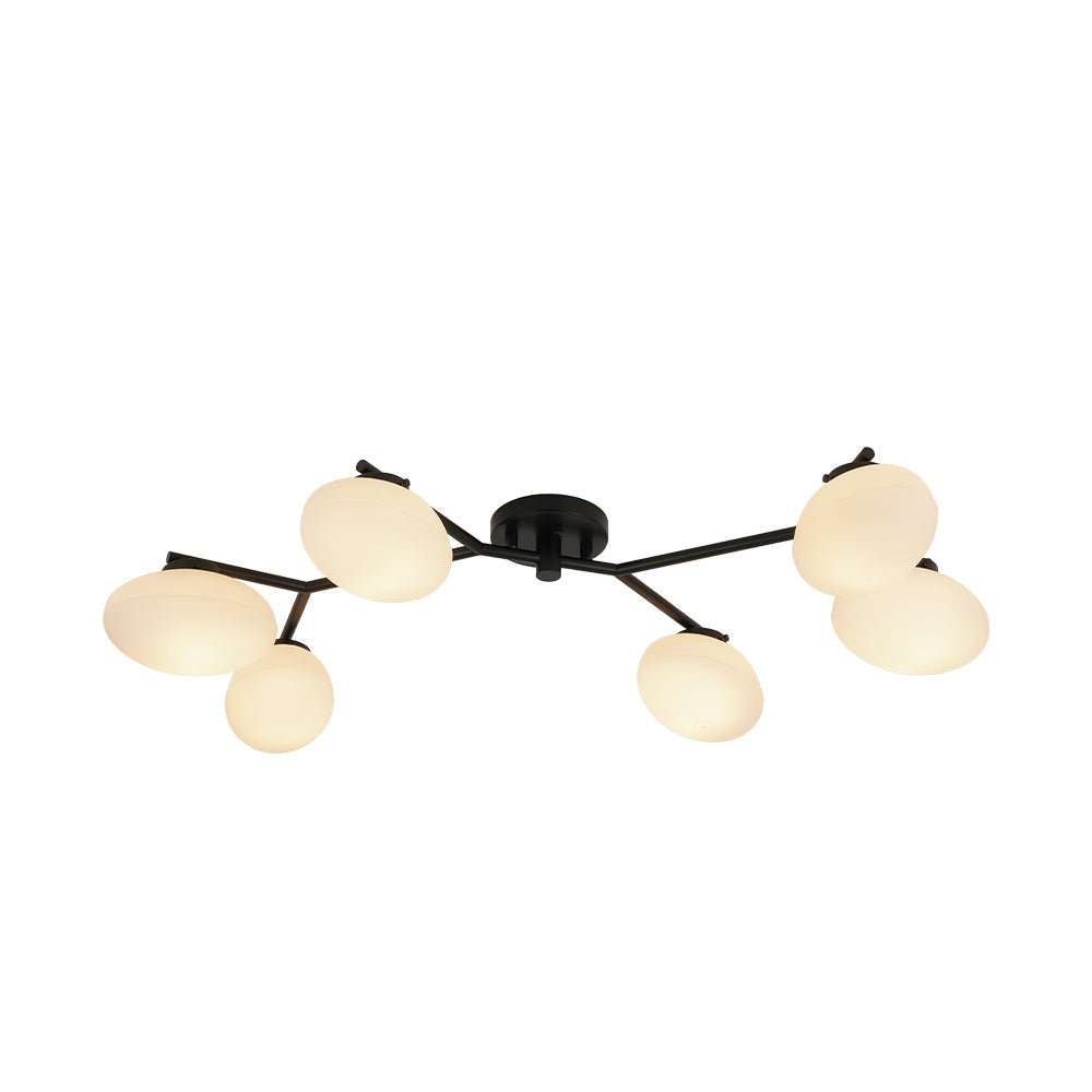 lightfixturesusa-6-light-branch-frosted-glass-egg-semi-flush-chandelier-ceiling-light-6-lt-matte-black-874009