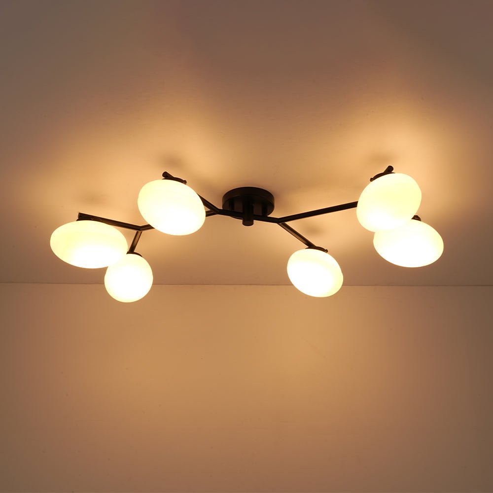 lightfixturesusa-6-light-branch-frosted-glass-egg-semi-flush-chandelier-ceiling-light-6-lt-matte-black-981489