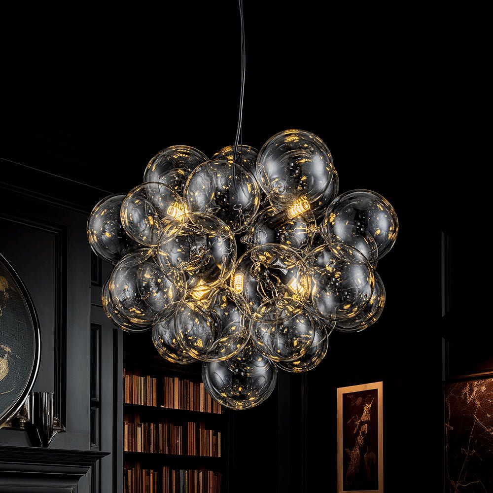 lightfixturesusa-6-light-dimmable-brass-cluster-clear-glass-bubble-sphere-chandelier-chandelier-black-6002497 LightFixturesUSA - 6 - Light Dimmable Brass Cluster Clear Glass Bubble Sphere Chandelier - Chandelier - Black -