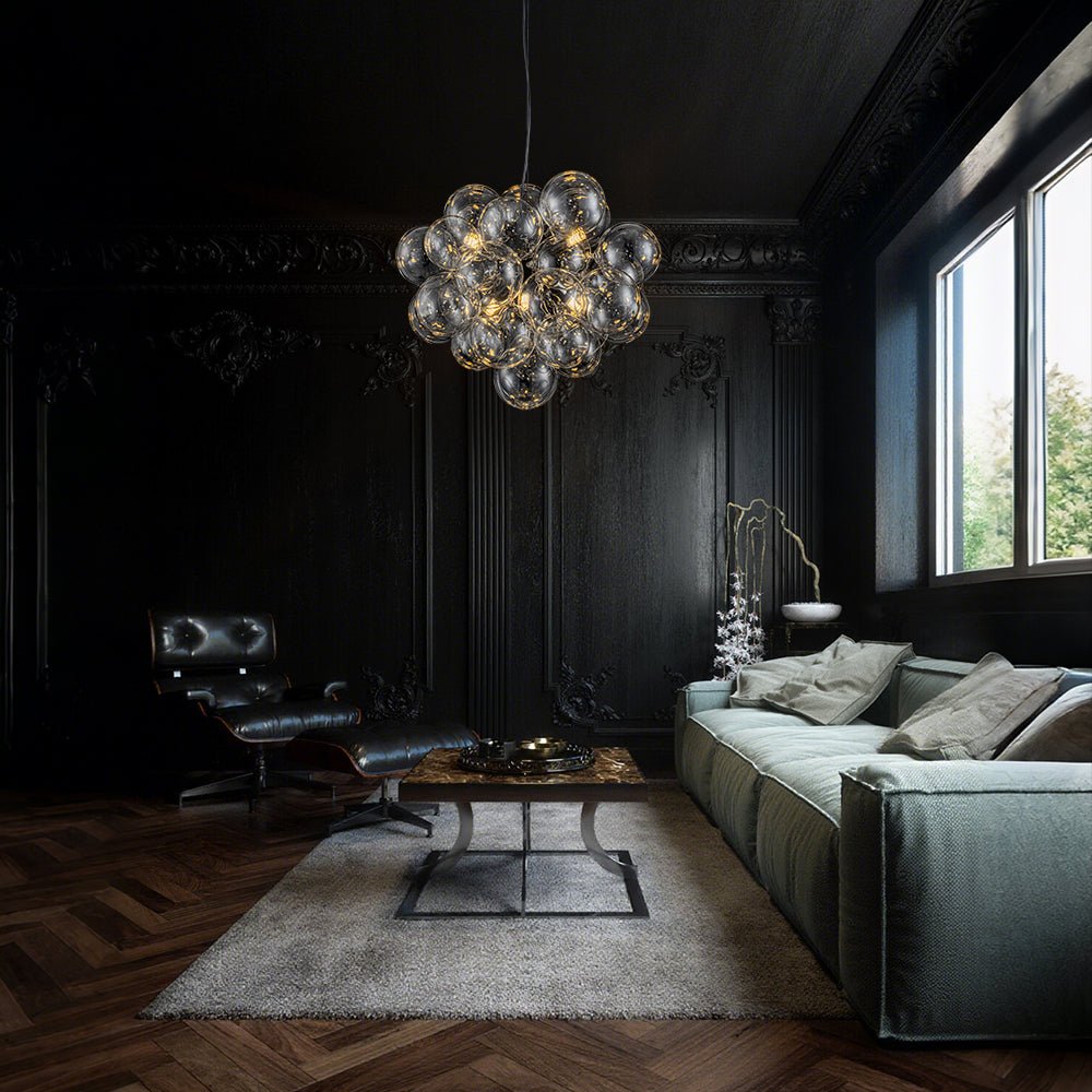 lightfixturesusa-6-light-dimmable-brass-cluster-clear-glass-bubble-sphere-chandelier-chandelier-black-7480559