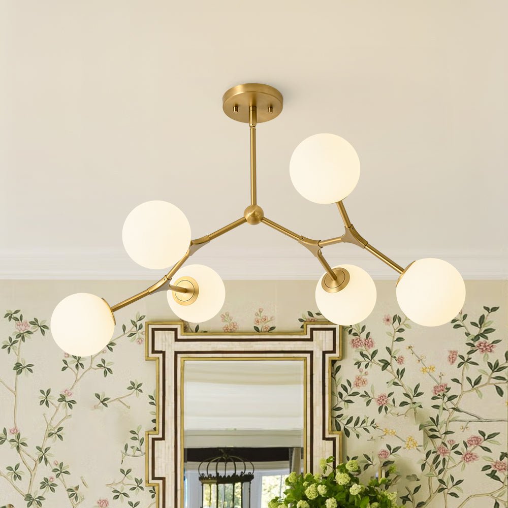 lightfixturesusa-6-light-opal-glass-globe-linear-branch-sputnik-chandelier-chandelier-brass-1929462 LightFixturesUSA - 6 - Light Opal Glass Globe Linear Branch Sputnik Chandelier - Chandelier - Brass -