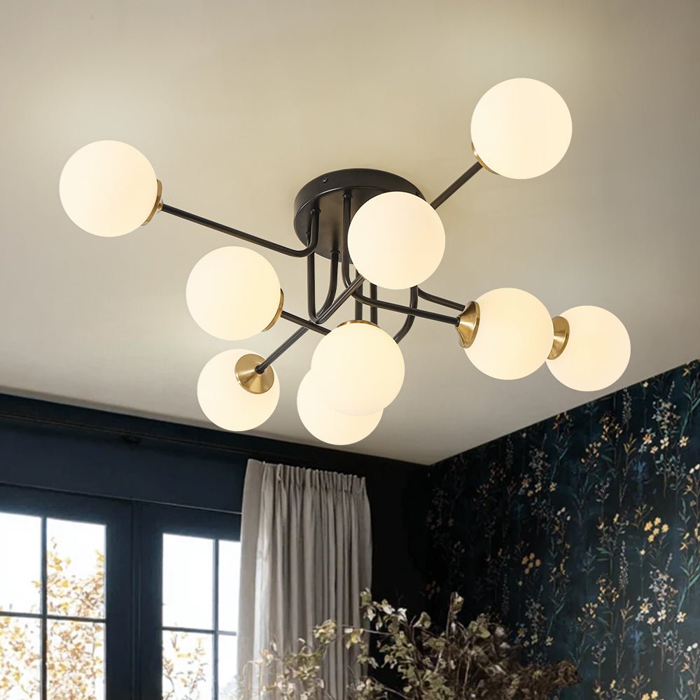 lightfixturesusa-7-light-opal-glass-bubble-sputnik-semi-flush-chandelier-chandelier-black-brass-7883868 LightFixturesUSA - 7 - Light Opal Glass Bubble Sputnik Semi Flush Chandelier - Chandelier - Black Brass -