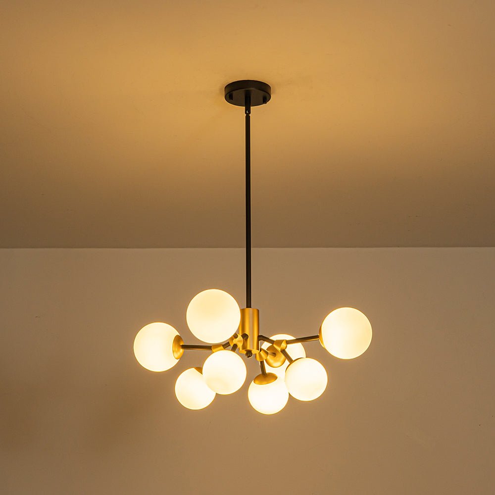lightfixturesusa-8-light-black-brass-white-glass-globe-round-sputnik-chandelier-chandelier-232-in-2736758