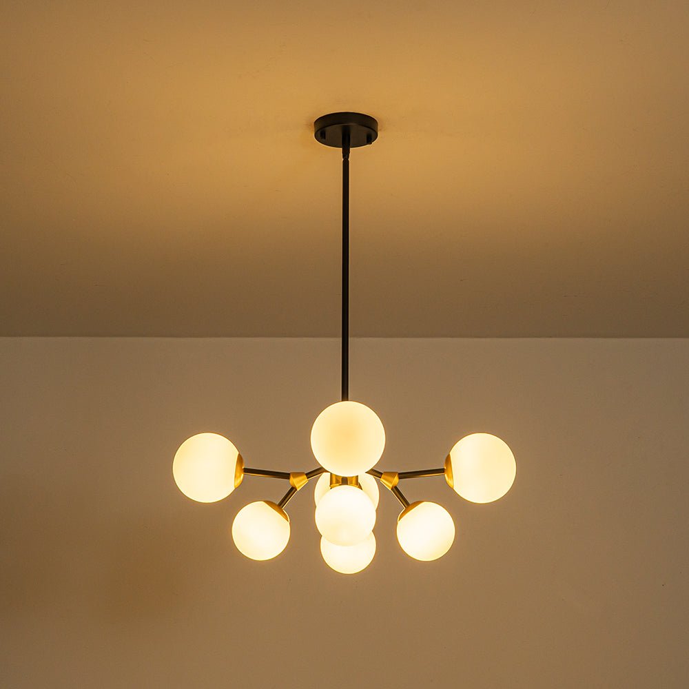 lightfixturesusa-8-light-black-brass-white-glass-globe-round-sputnik-chandelier-chandelier-232-in-3951154