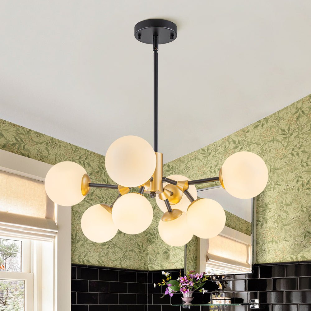 lightfixturesusa-8-light-black-brass-white-glass-globe-round-sputnik-chandelier-chandelier-232-in-6543145 LightFixturesUSA - 8 - Light Black Brass White Glass Globe Round Sputnik Chandelier - Chandelier - 23.2 in -